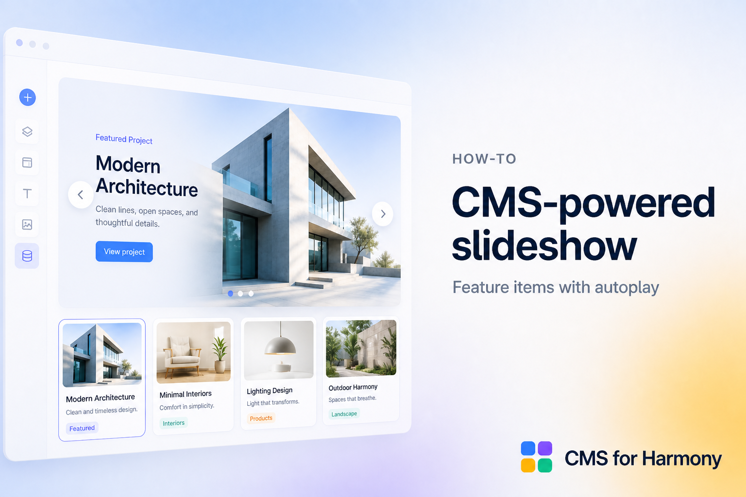 How to add a CMS-powered slideshow on Harmony